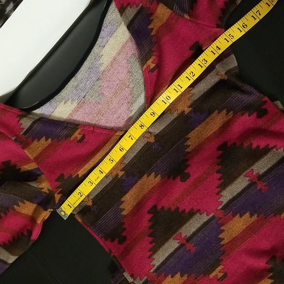 Anthropologie Everly Aztec Knit Bodycon Dress / Sz S / Red, purple - Picture 11 of 17